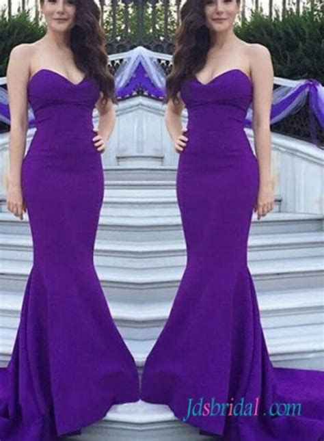 Pd16097 Elegant Simple Purple Mermaid Prom Evening Dress 2526440