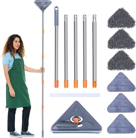 Triangle Cleaning Mop 360 Degree Rotatable Adjustable Microfiber