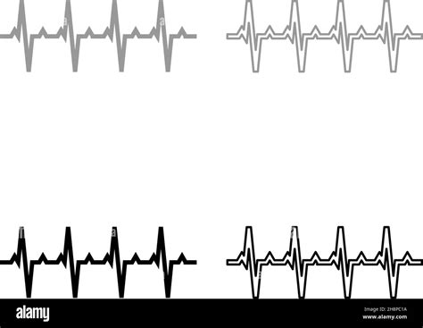 Pulse Graph Heart Beat Cardiogram Rhythm Graphic Ecg Echocardiogram Set