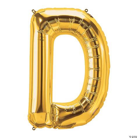 D Shaped Gold Letter Mylar Balloon Oriental Trading