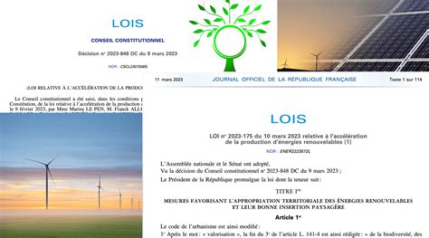 Survol De La Loi Enr N° 2023 175 Du 10 Mars 2023