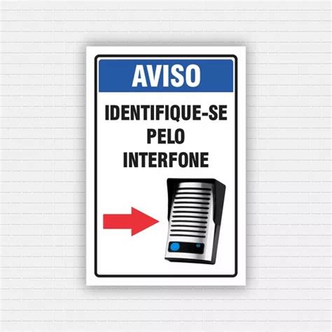 Placa Identifique Se Pelo Interfone Seta Para Direita X Mercadolivre