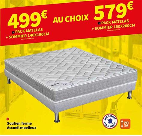 Promo Pack Matelas Sommier 140 X 190 Cm Pack Matelas Sommier 160 X