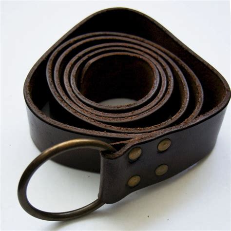 Thick Leather Pirate Belt Dark Brown With Ring Loop Pirate Clothing