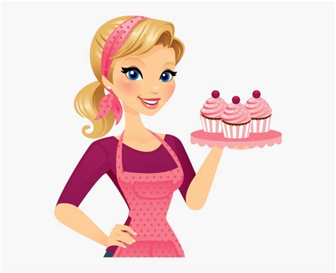 Vector Cupcakes Chef Female Baker Clipart Hd Png Download