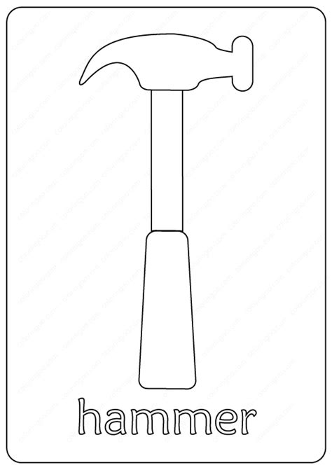 Free Printable Hammer Coloring Pages Teaching Crafts Templates