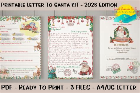 Printable Santa Letter Kit 2023 Graphic by Small Business Prints · Creative Fabrica