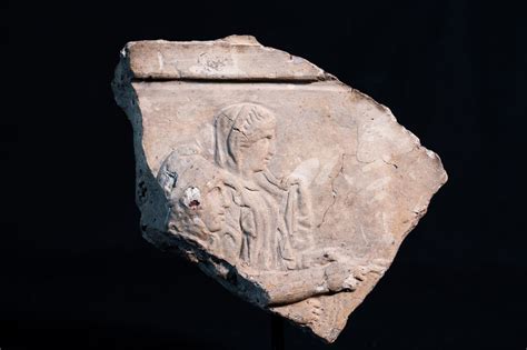 Ancient Roman Terracotta Fragment Of A Relief With Attis And Cybele