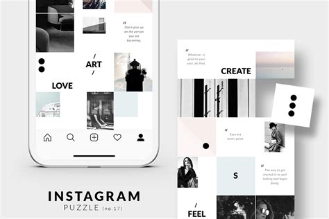 Instagram Puzzle Template Minimal Design Cuts