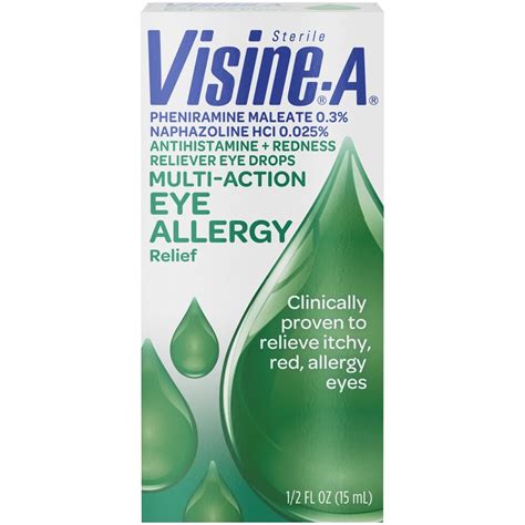 Visine A Antihistamine Decongestant Eye Allergy Relief Drops 05 Fl Oz