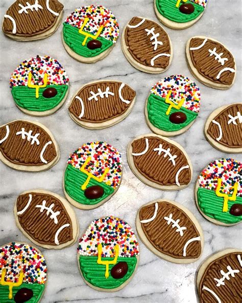 Football Sugar Cookies With Buttercream Icing Football Cookies Football Sugar Cookies Sugar