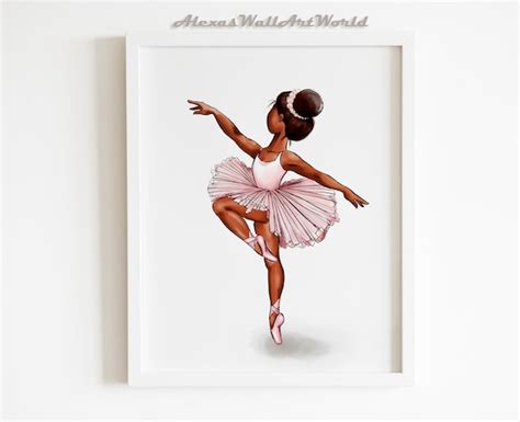 African American Art Dark Skin Ballerina Poster Black Etsy