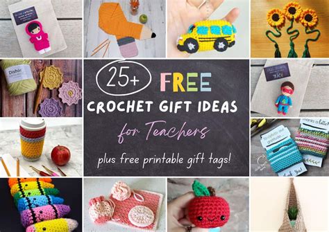 Free Crochet Teacher Gift Patterns Plus Printable Gift Tags