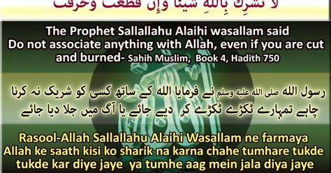 Only Quran Hadith Hadith Allah Ke Saath Kisi Ko Sharik Na Karna Chahe