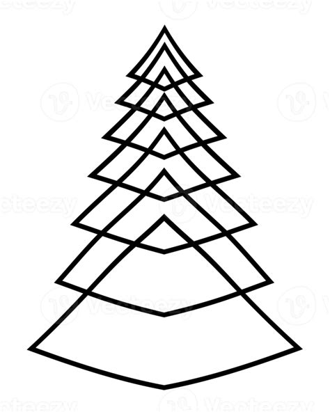 Christmas Tree Black And White Illustration Christmas Tree Png With