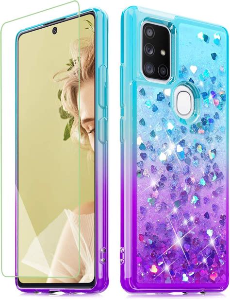 Dzxouui For Samsung A S Case And Glass Screen Protector Tpu Bling