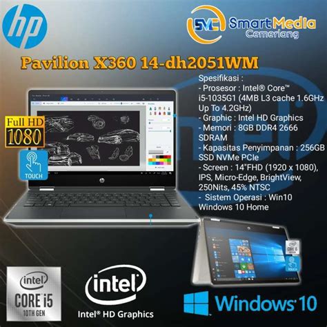 Jual LAPTOP HP PAVILION X360 14 DH2051WM I5 1035G1 8GB 256GB SSD