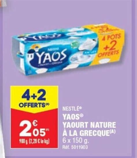 Promo Nestl Yaos Yaourt Nature La Grecque A Chez Aldi