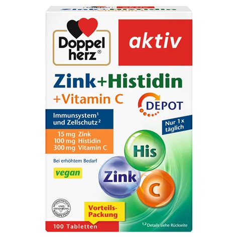 Zink 15 Histidin Vitamin C Depot 100 Tabletten Bodylab24 Shop