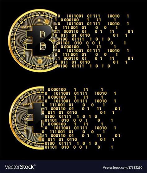 Two Bitcoins Are Shown In Front Of A Black Background With Gold Numbers