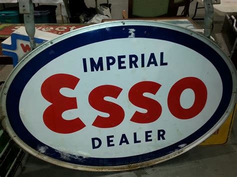 Imperial Esso Double Sided Porcelain Sign By With Original