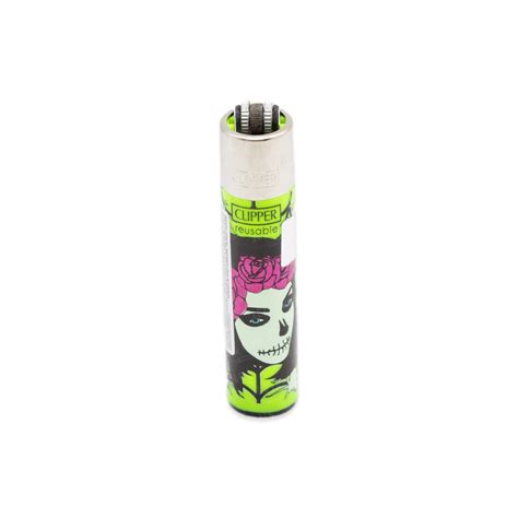 Isqueiro Clipper Grande Calaca Verde Z Fuma A Tabacaria E Head Shop