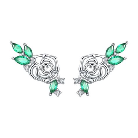 Versatile Simple Flower Earrings 925 Sterling Silver Cubic Zirconia