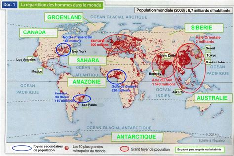 Carte Complétée La Répartition Des Hommes Dans Le Monde Mwiart