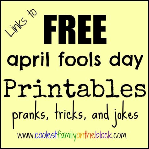 April Fools Day Printables