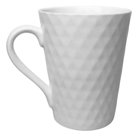 Taza De Cer Mica Wellmix Ml Alto Relieve Color Blanco Mercadolibre