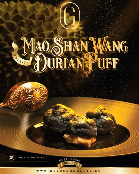 Premium Mao Shan Wang Durian Puff Box Of Pieces Golden Moments