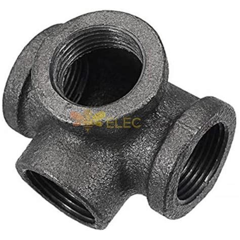 12 34 1 4 Way Pipe Fitting Malleable Iron Black Side Outlet Tee