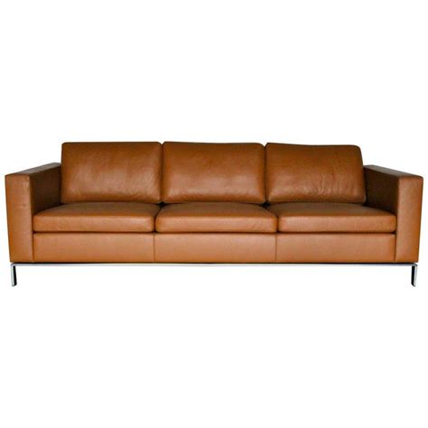 Walter Knoll Foster Three Seat Sofa In Tan Leather Sir Norman