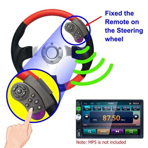 5X Universal Steering Wheel Wireless Remote Control 11 Buttons For Car