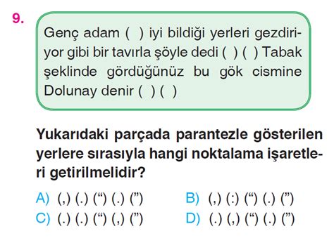 S N F T Rk E Noktalama Aretleri Testi Z