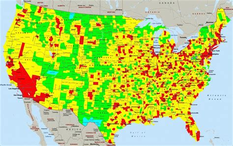 Air Quality In The Contiguous United States [3500×2198] : Mapporn - Air Quality Map For ...