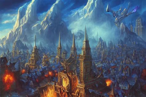 The City Of Stormwind From World Of Warcraft Art By Stable Diffusion