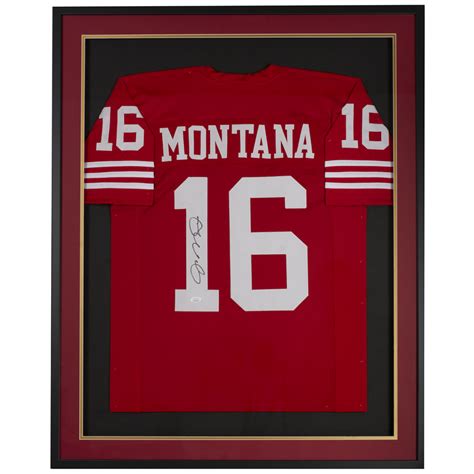 Joe Montana Signed 31x36 Custom Framed Jersey Display JSA COA