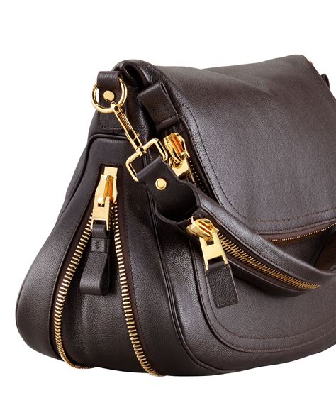 Tom Ford Jennifer Leather Shoulder Bag In Yellow Brown Lyst