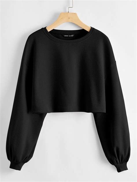 SHEIN Einfarbiges Crop Top Mit Sehr Tief Angesetzter Schulterpartie