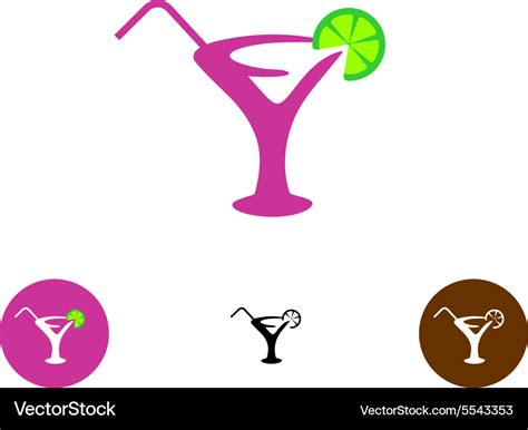 Cocktail glass logo Royalty Free Vector Image - VectorStock