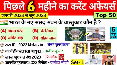 Last 6 Months Current Affairs 2023 January 2023 To June 2023 Most