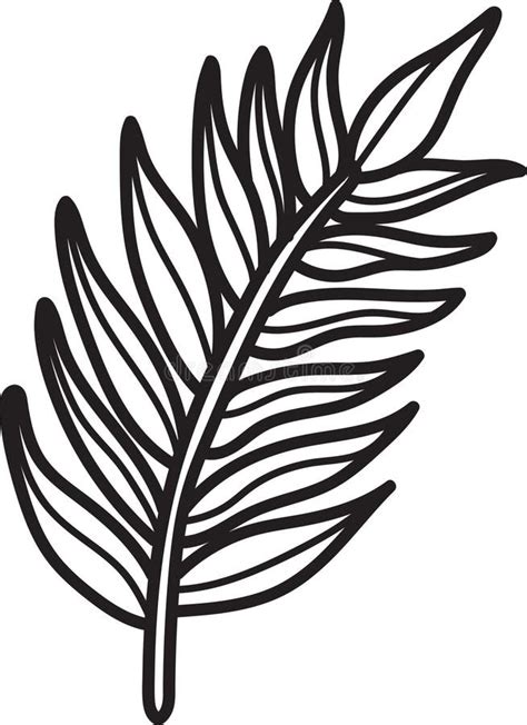 A Leafy Plant With A Black Outline Stock Vector Illustration Of