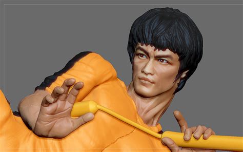 BRUCE LEE STATUE 2 ACTION MOVIE STAR KUNGFU MASTER MARTIAL ARTS 3D