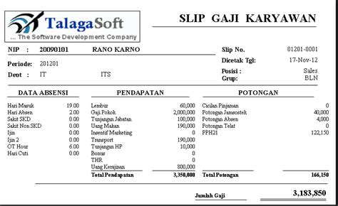 Contoh Format Perhitungan Gaji Karyawan Themeloader