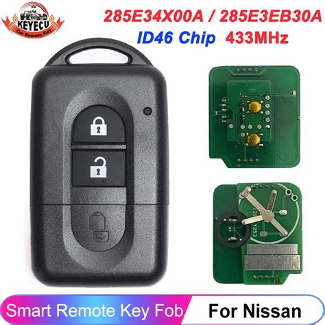 KEYECU 285E34X00A 285E3EB30A 2 Button Smart Fob For Nissan Xtrail