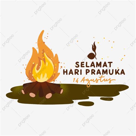 Selamat Hari Pramuka Png Transparent Cute Hand Drawn Bonfire For