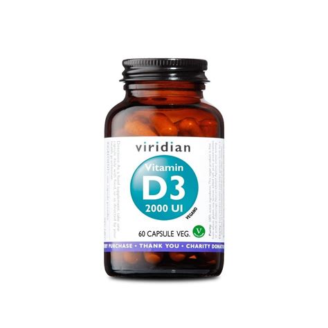 Viridian Vitamina D3 2000 UI 60 Capsule Integratore Alimentare