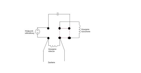 Podłączenie silnika jednofazowego z kondensatorem i wyłącznikiem
