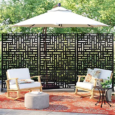 Elevens Metal Outdoor Privacy Screen Freestanding Outdoor Divider